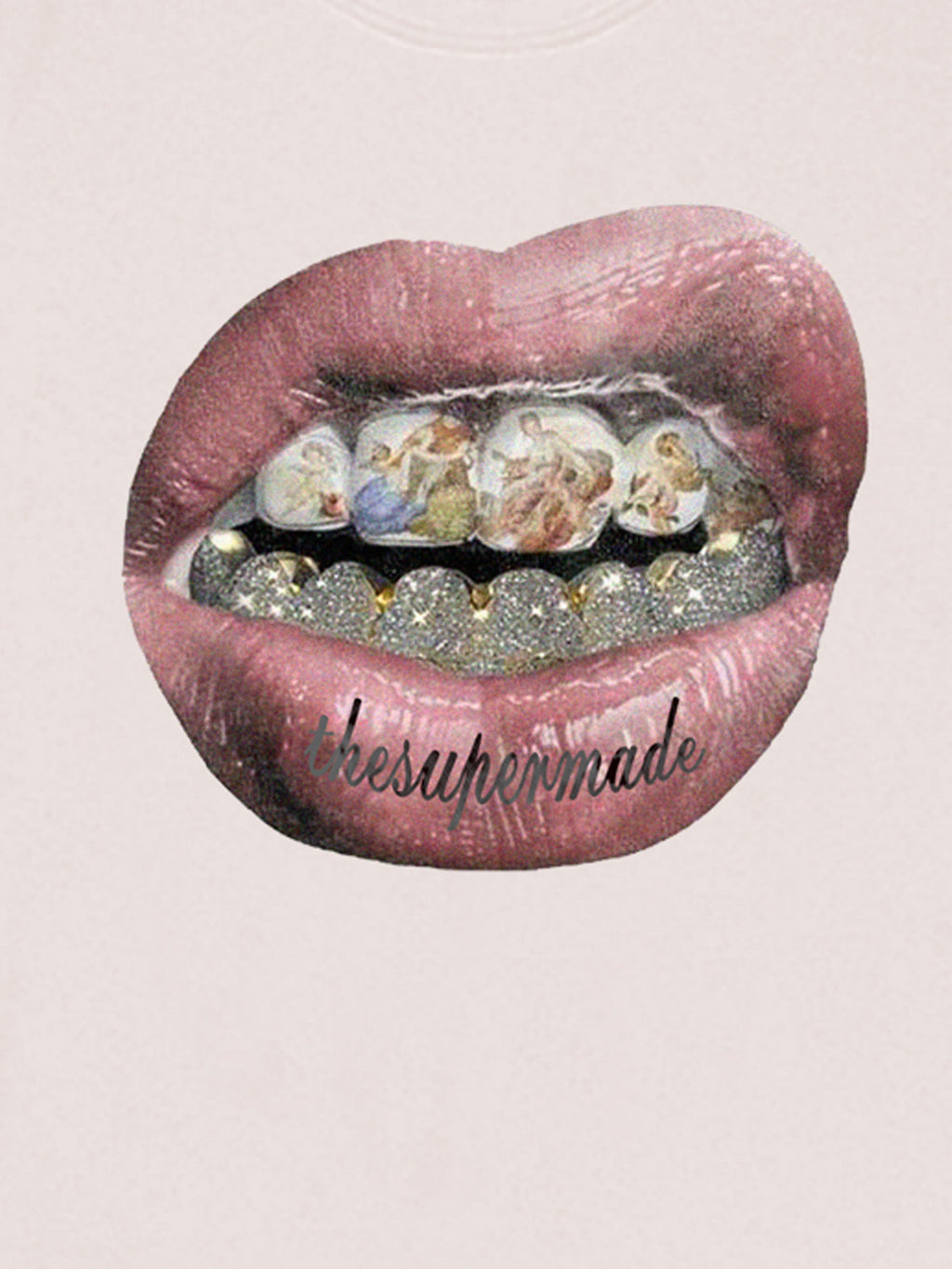 Streetwear Hip-Hop Gold Mouth Print Sweatshirt