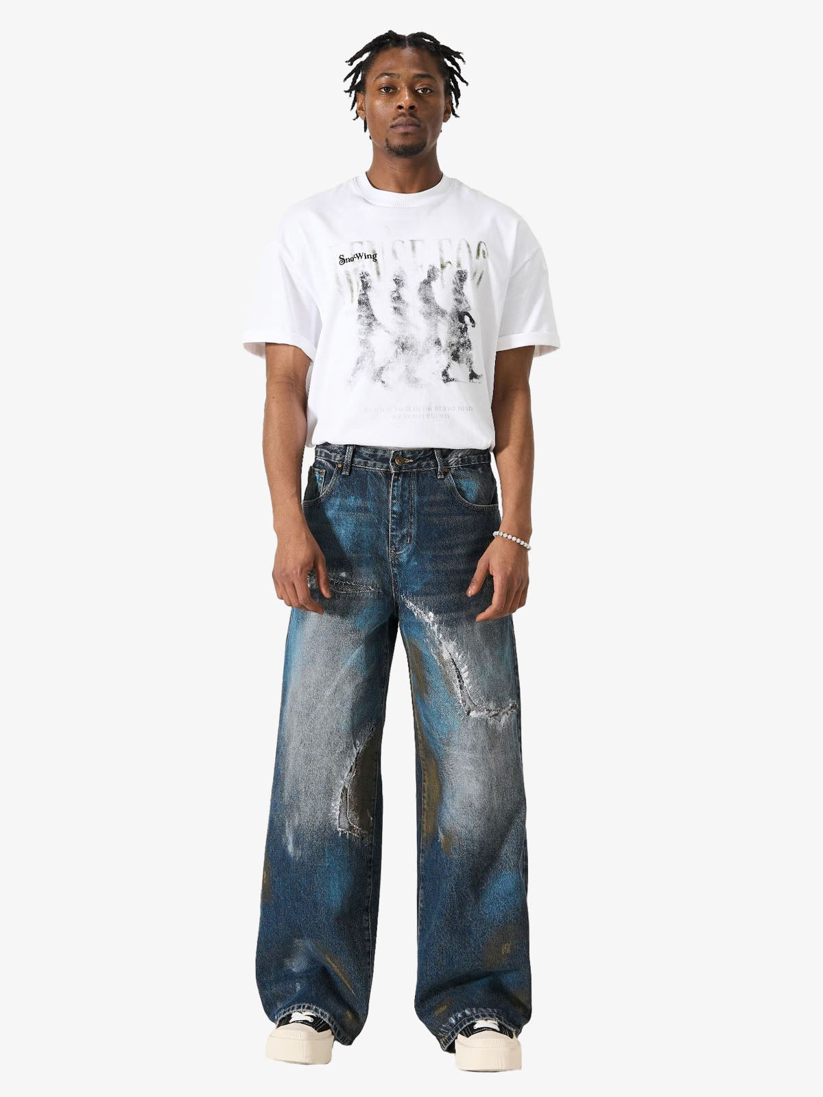 Vintage Washed Distressed Jeans