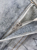 Hand Drawn Scribble Print Baggy Jeans