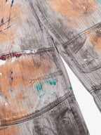 Abstrac Paint-Splattered Panel Jeans