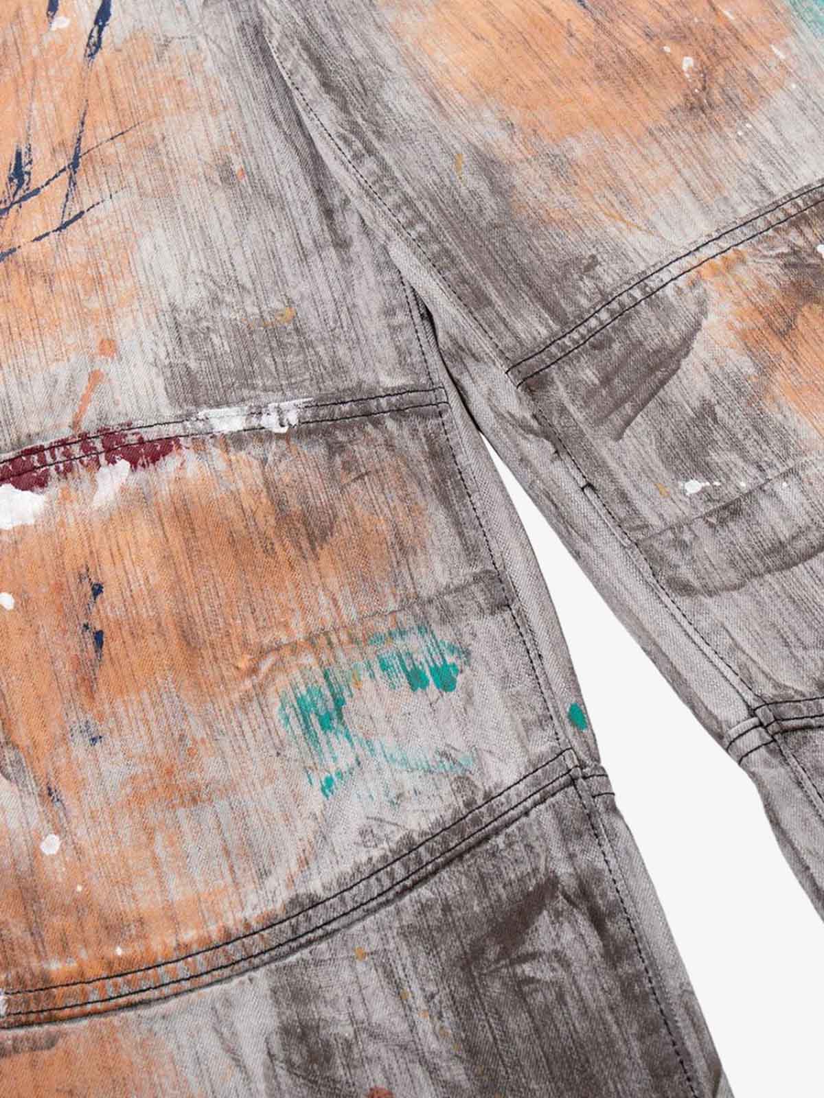 Abstrac Paint-Splattered Panel Jeans