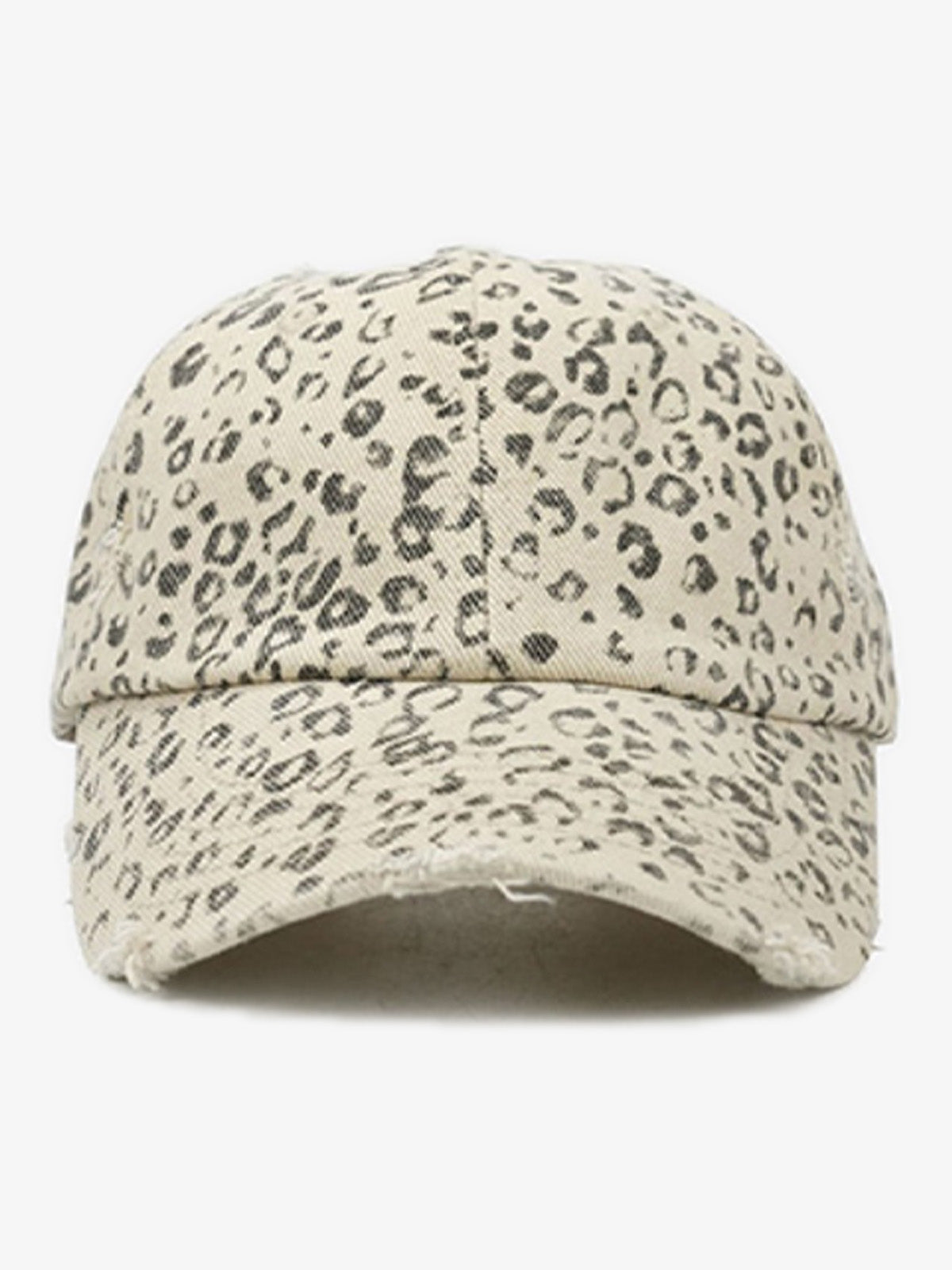 Vintage Leopard Print Distressed Baseball Cap