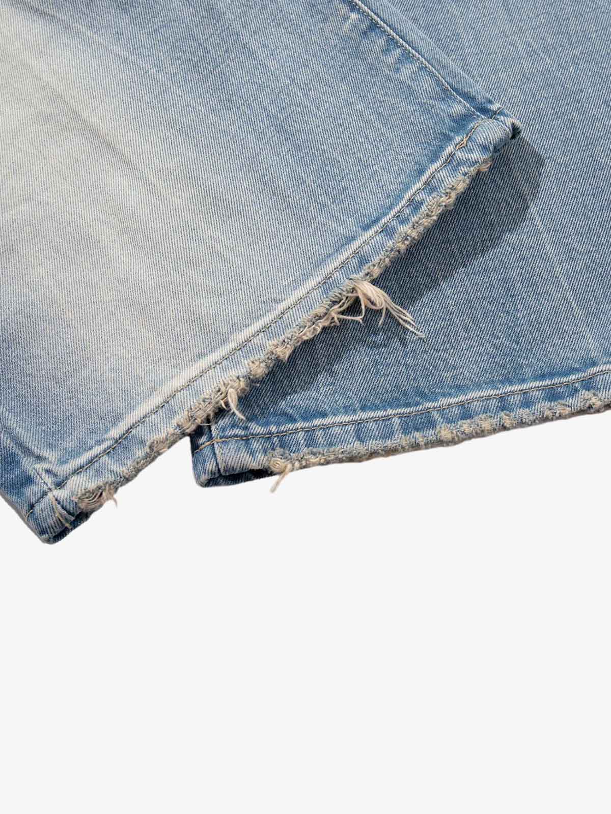Bleach Wash Wide Leg Denim Jeans
