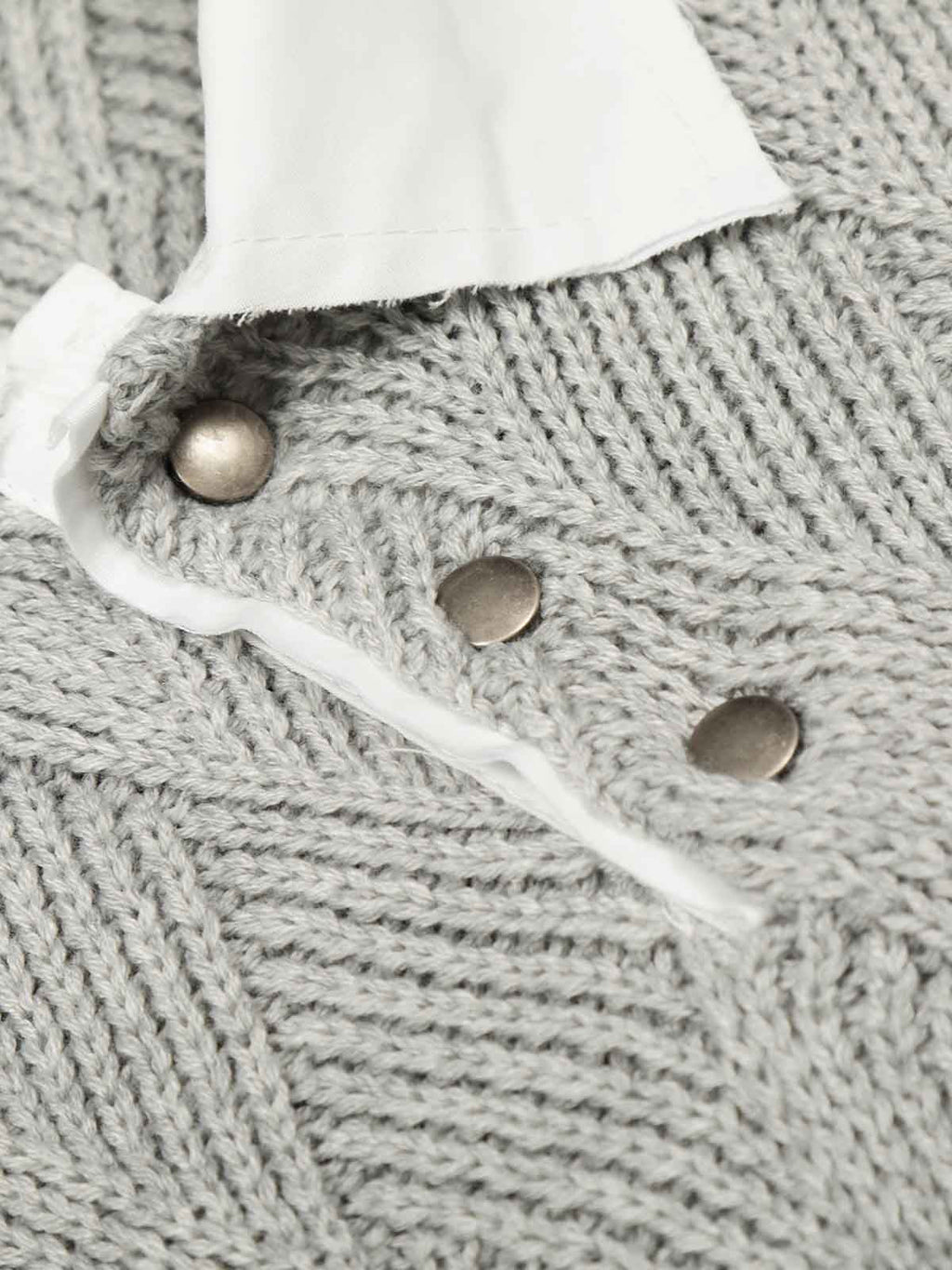 Retro Contrast Collar Embroidery Knit Sweater