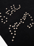 Retro Rhinestone Leopard Patch Music Note Straight Jeans