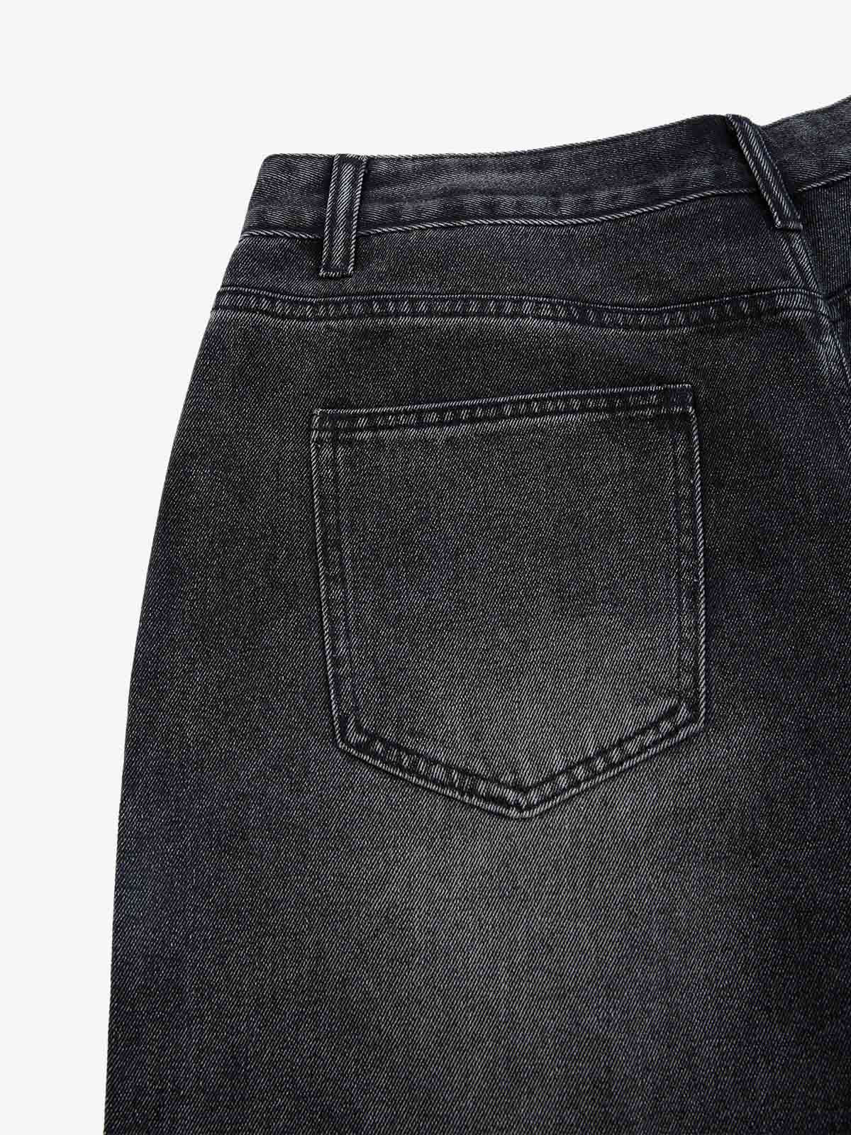 Vintage Barbed Wire Embroidery Distressed Washed Denim Jorts