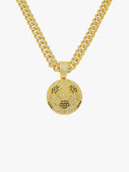 Iced Soccer Ball Pendant Chain Necklace