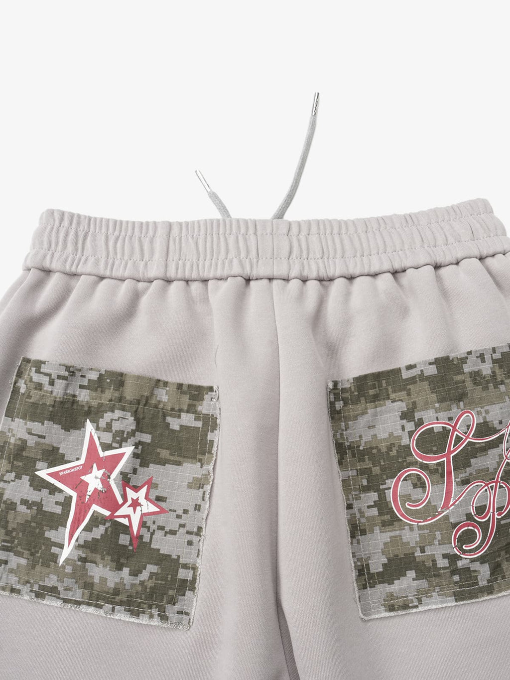 Retro Camouflage Star Patch Colorblock Casual Pants