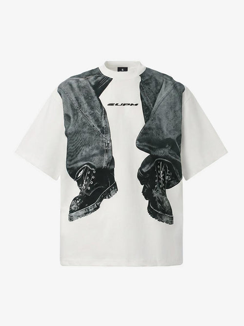 3D Trompe L’Oeil Graphic Short Sleeve T-Shirt - 2610