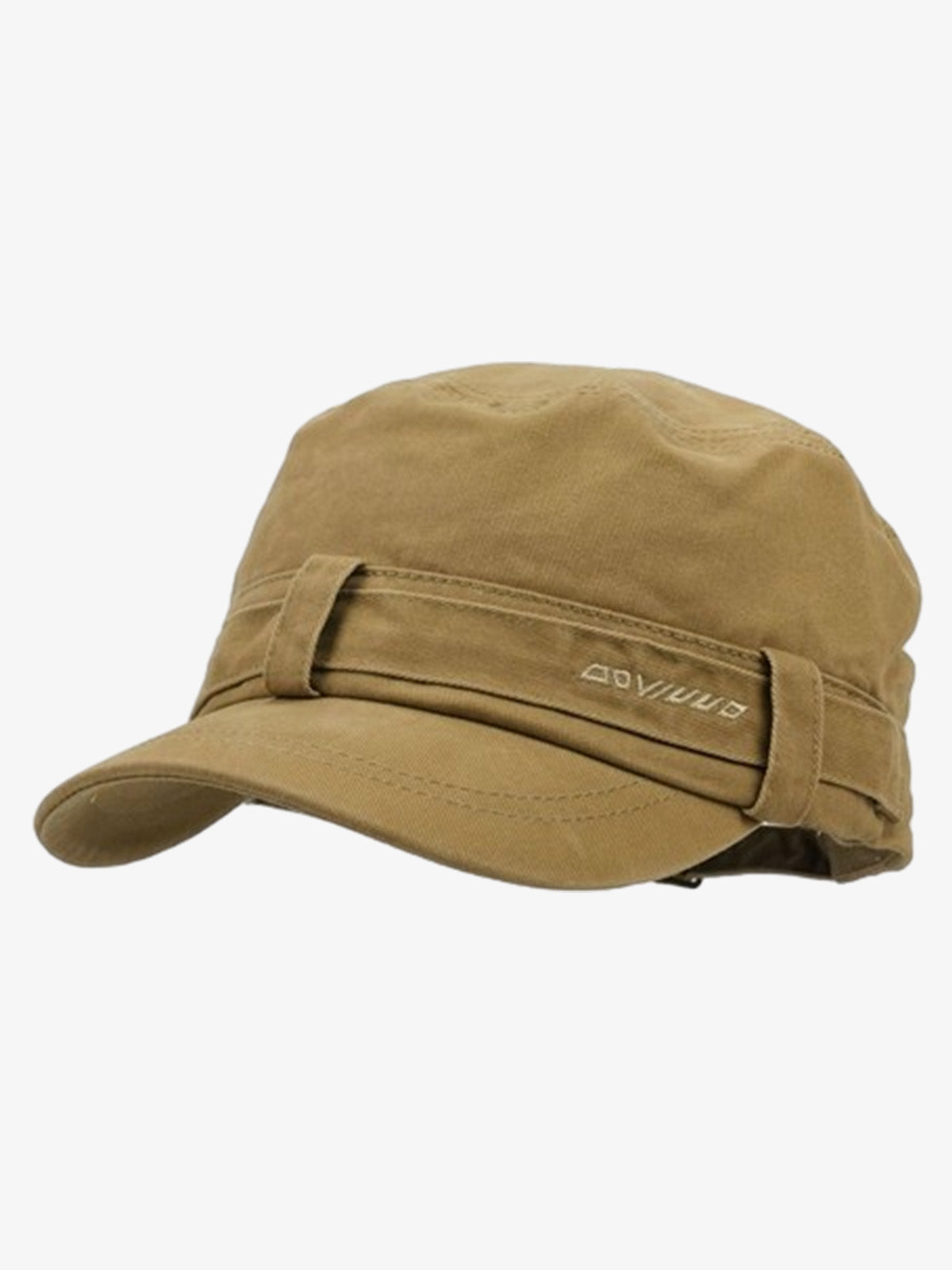 Distressed Stud Detail Cotton Flat Top Cap