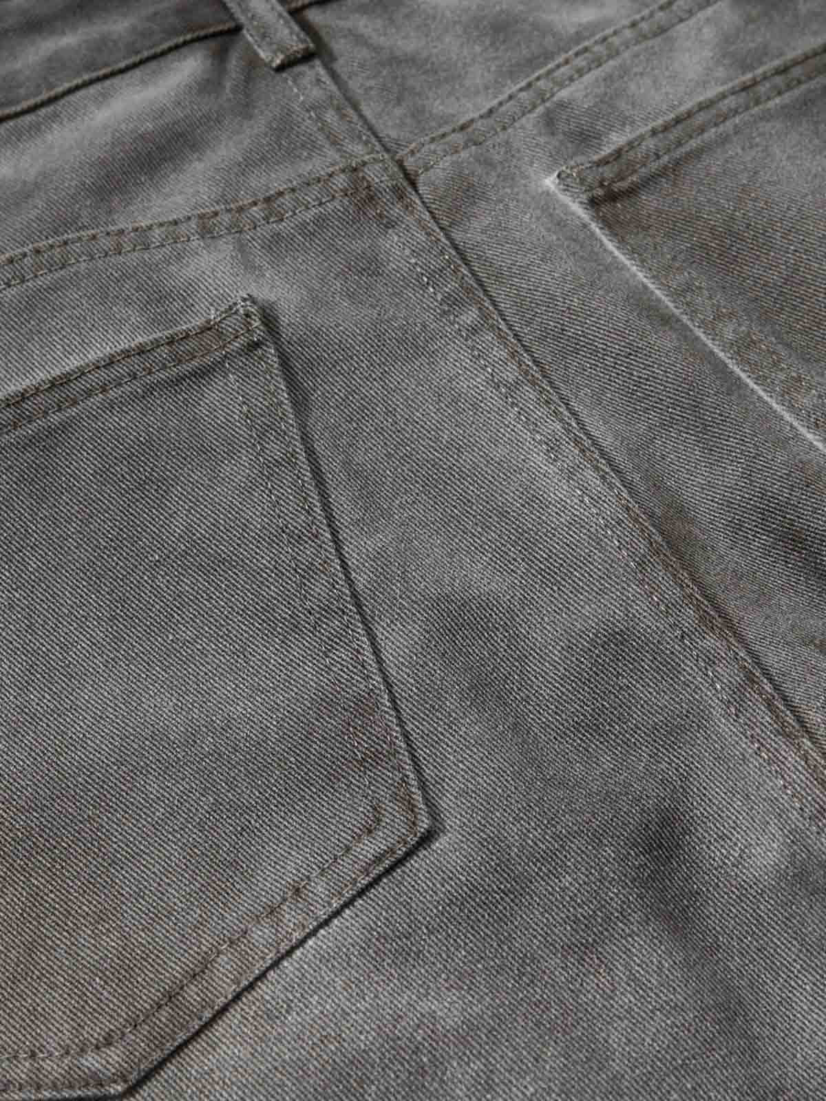Washed Pleated Baggy Jeans