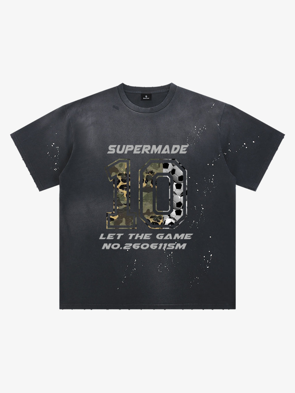 Number 10 Camo and Soccer Graphic T-Shirt