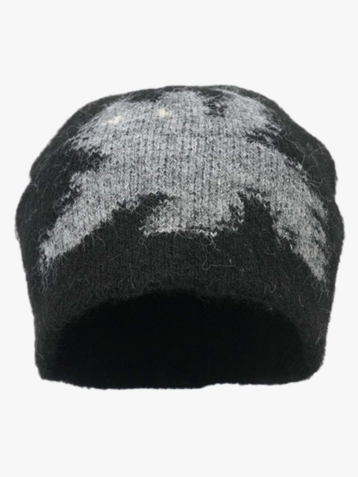 Vintage Fuzzy Cat Pattern Knit Beanie Hat