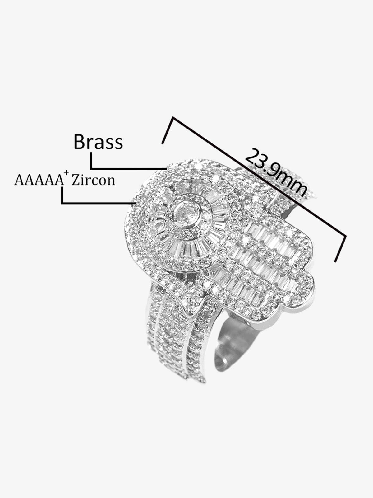 Zircon Palm Statement Ring