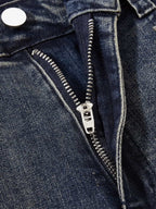 Vintage Washed Studded Pocket Flared Jeans - 2617