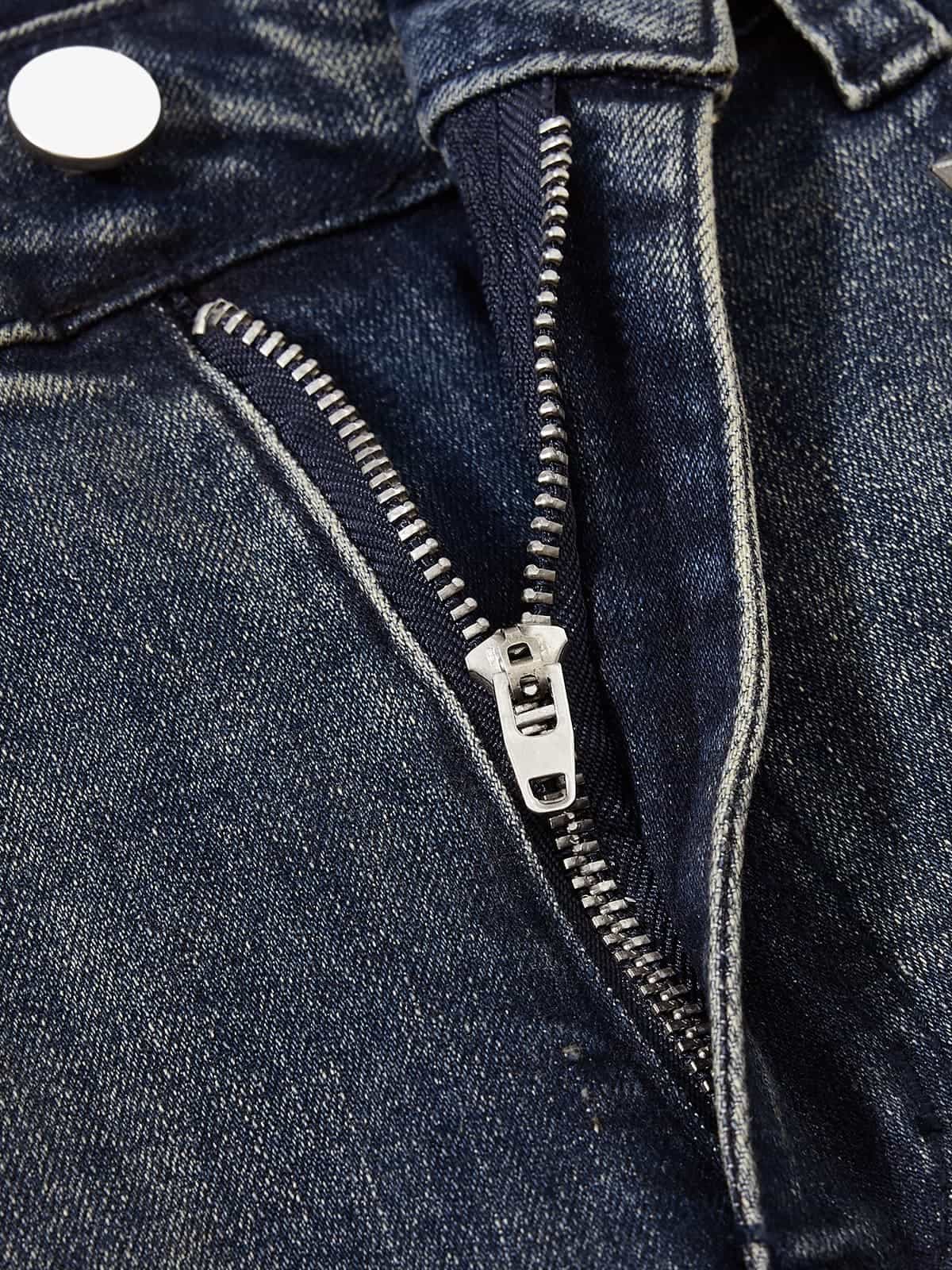 Vintage Washed Studded Pocket Flared Jeans - 2617