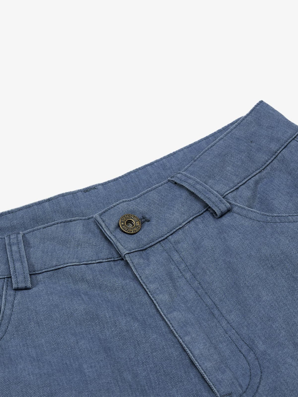 Pleated Panel Curved Leg Cargo Cotton Pants