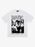 Vintage Washed Punk Graphic Print T-Shirt