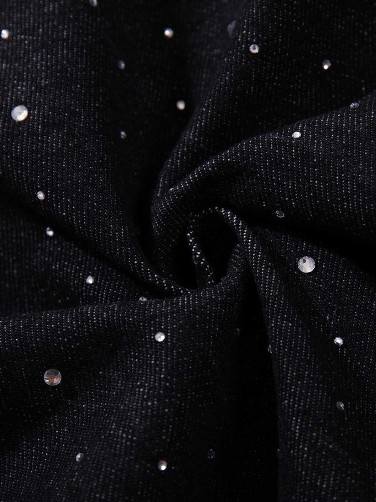 Star Rhinestone Embellished Baggy Jeans