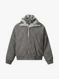 Vintage Dual-layer Collar Fleece-lined Zipper Jacket