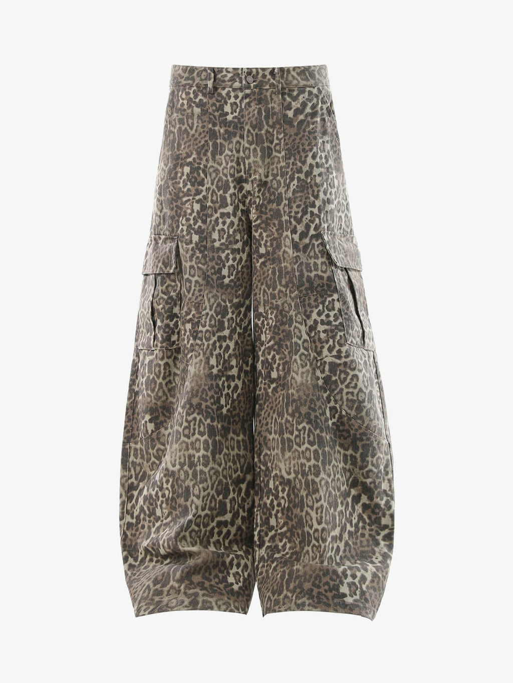 Vintage Leopard Print Cargo Barrel Pants