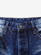 Washed Distressed Wrinkled Dyed Jeans