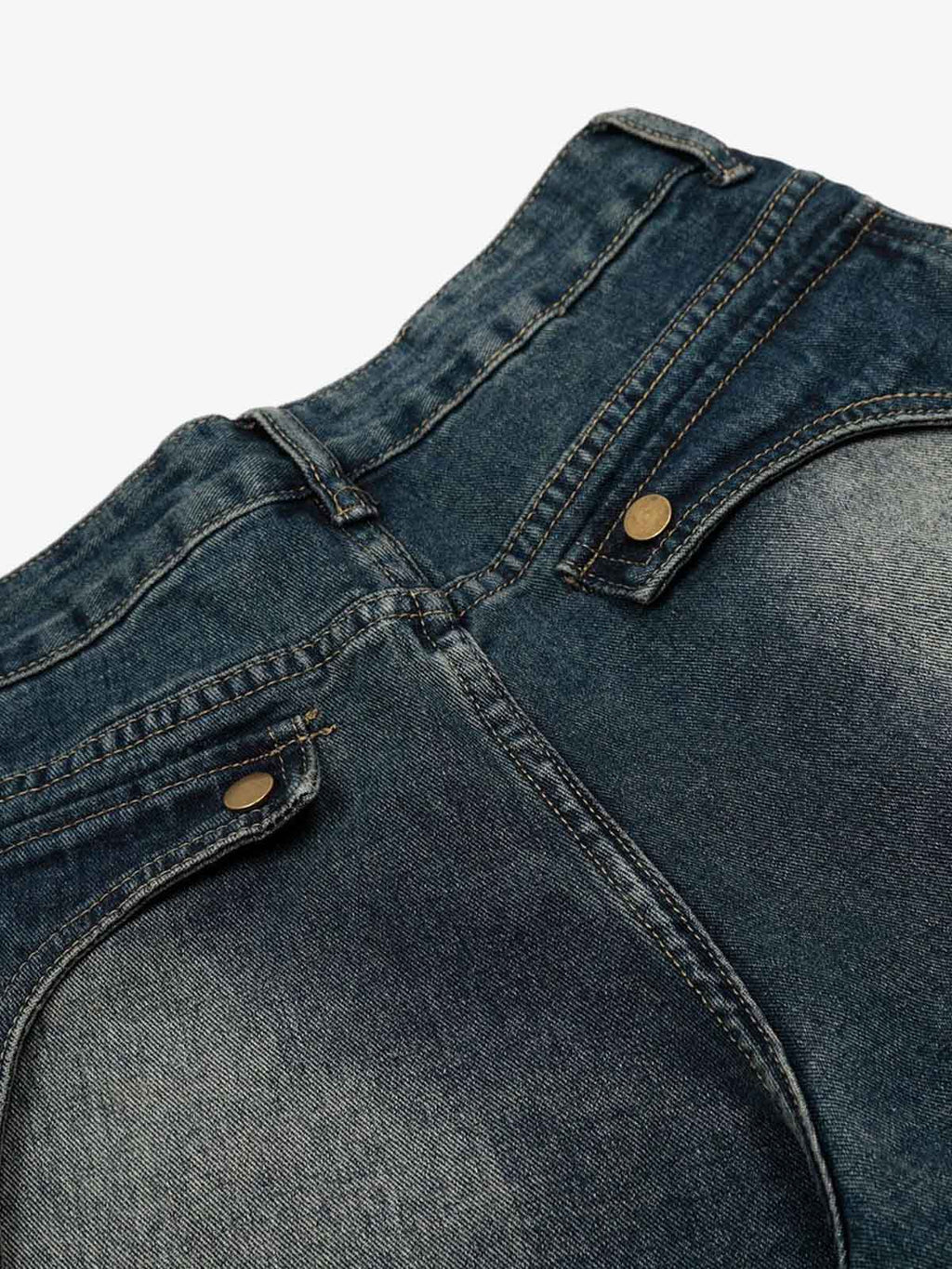 Vintage Embroidered Washed Raw-Edge Graffiti Scimitar Jeans