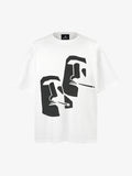 Abstract Moai Graphic T-Shirt