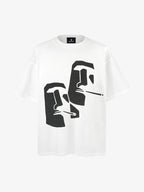 Abstract Moai Graphic T-Shirt