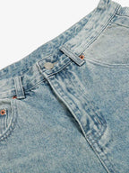 Distressed Washed Ripped Denim Jort