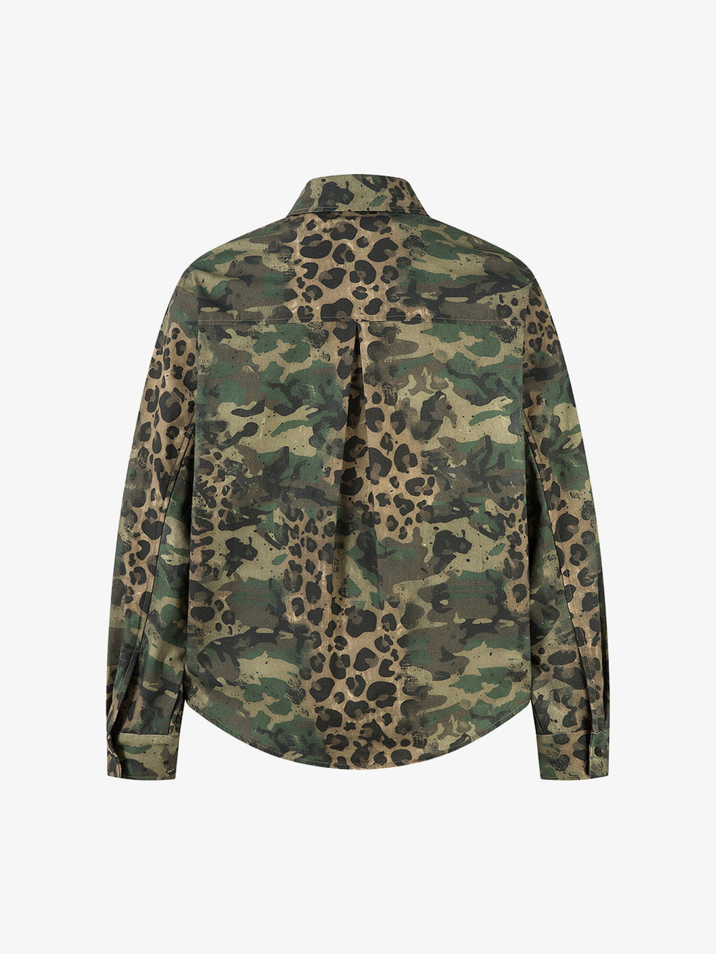 Camo Leopard Patchwork Button Up Shirt