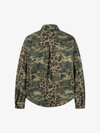 Camo Leopard Patchwork Button Up Shirt