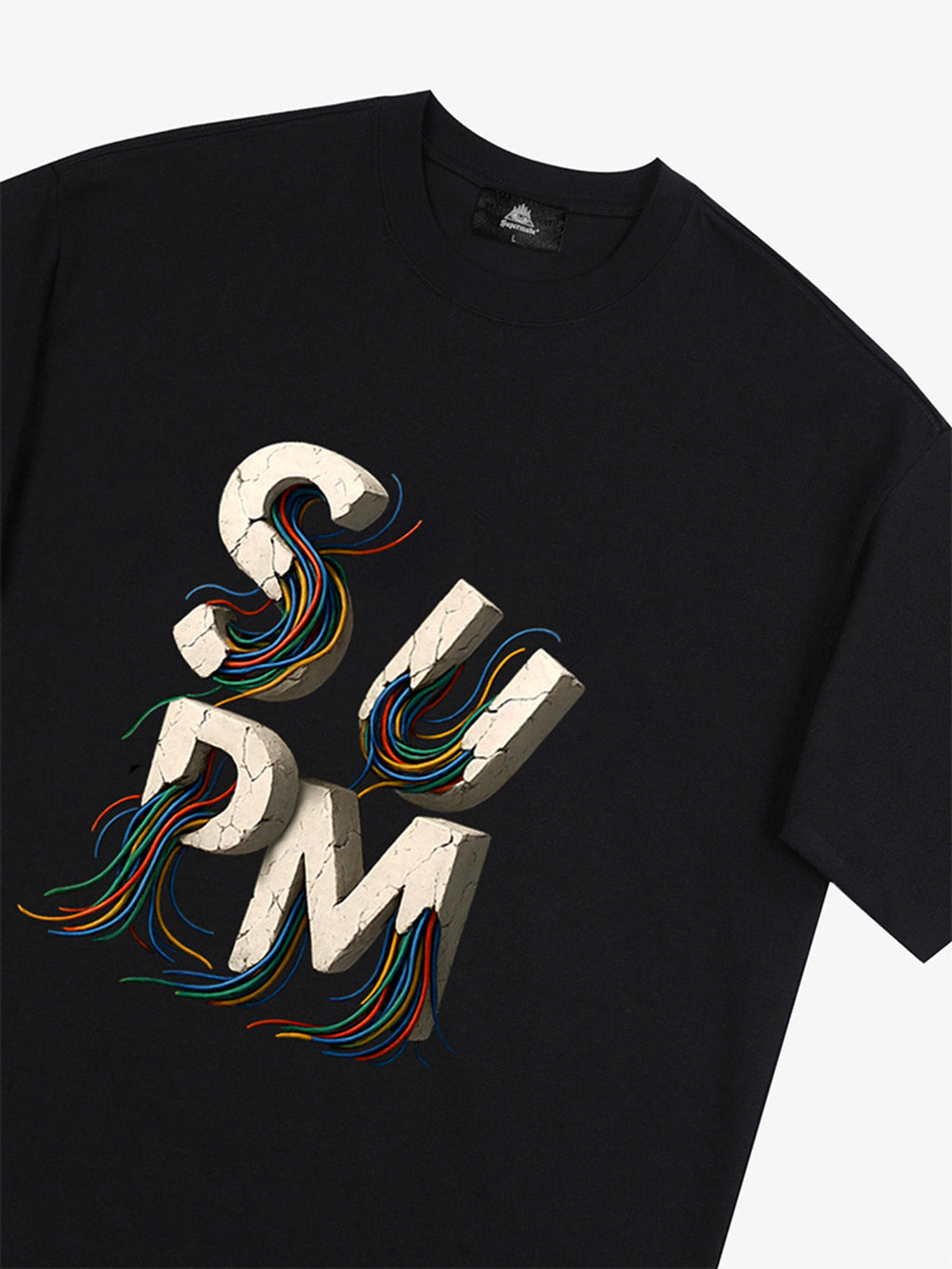 SPMD Letter Cable Graphic T-Shirt