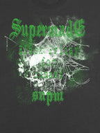 Gothic Skull Spiderweb Graphic T-Shirt
