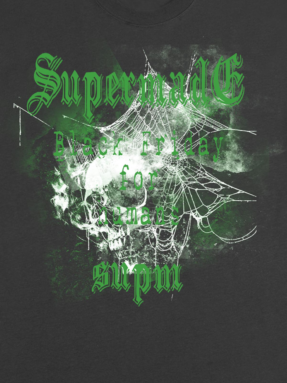 Gothic Skull Spiderweb Graphic T-Shirt