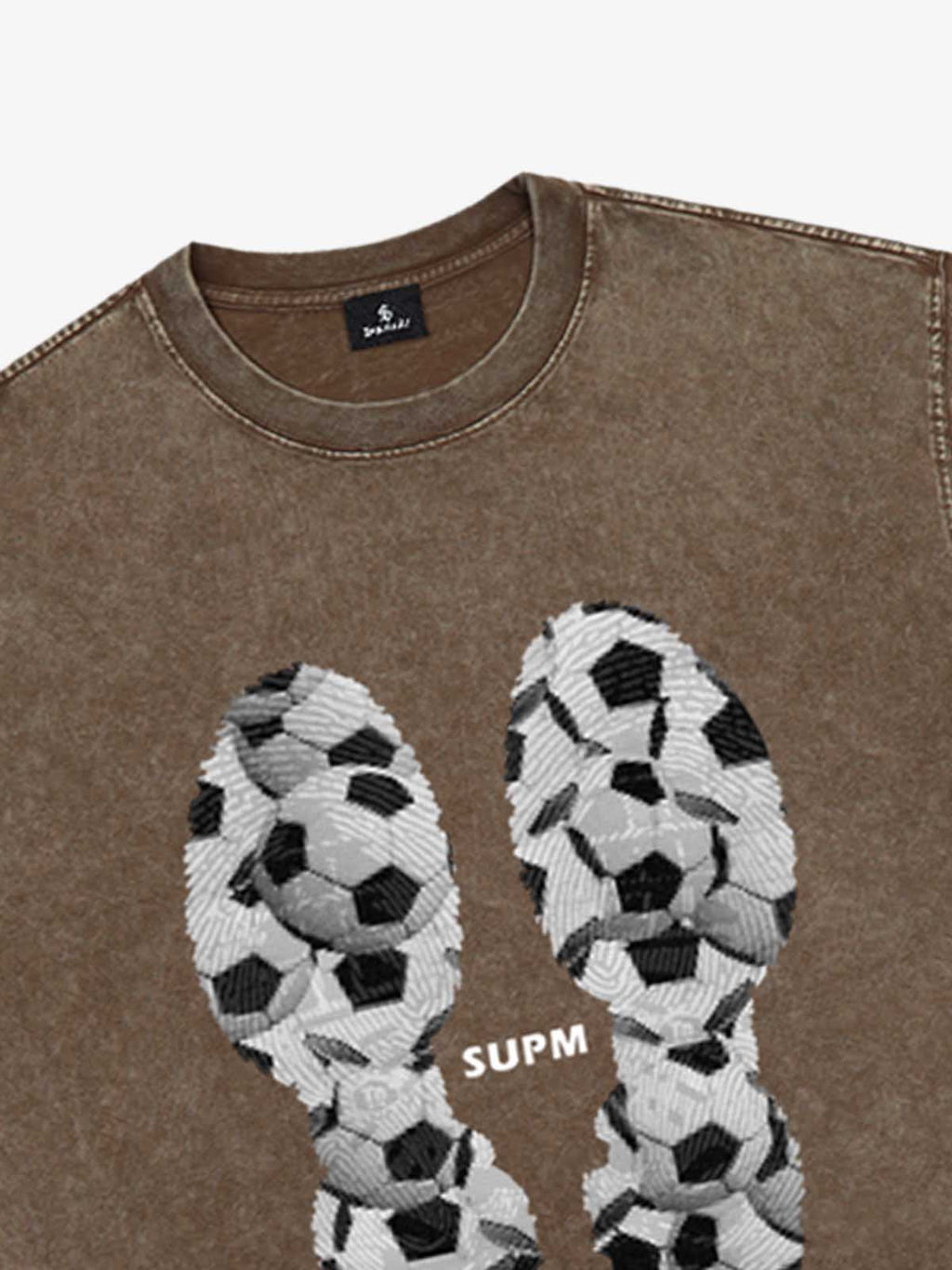 Soccer Ball Footprint Graphic T-Shirt