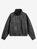 Dark Deconstructed Split Stand Collar Jacket