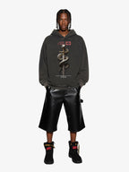 Vintage Washed Snake Staff Graphic Hoodie