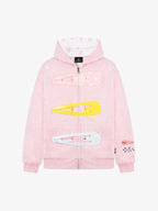 Detachable Hair Clip Decoration Zip Up Hoodie