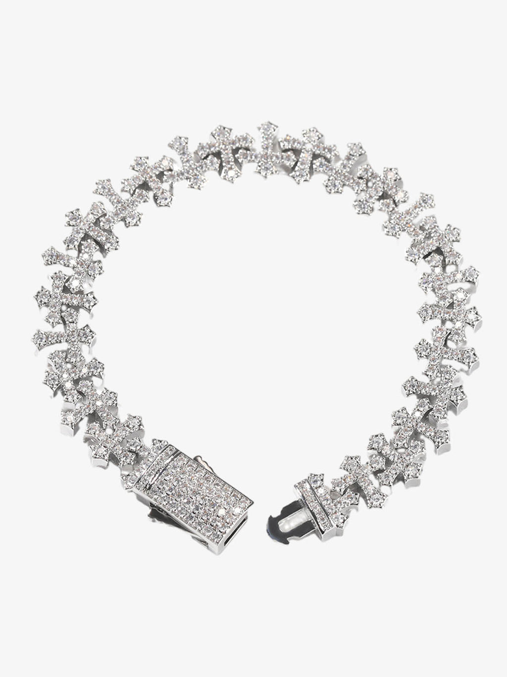 Cross Link Iced Bracelet