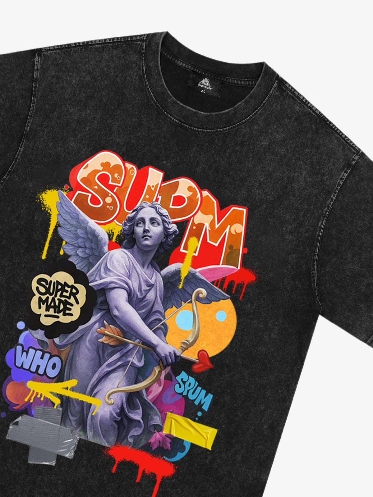Retro Angel Statue Graffiti T-Shirt