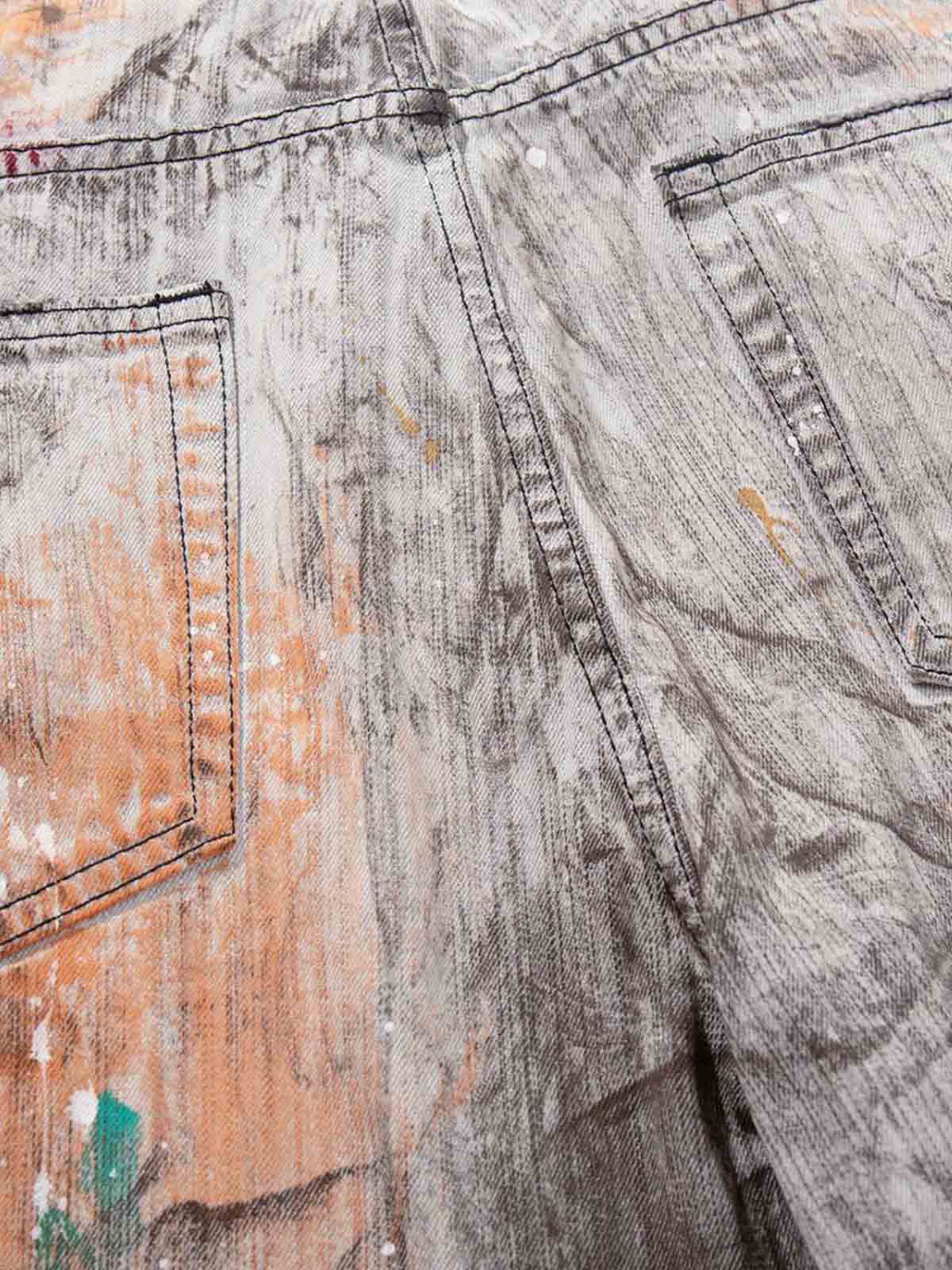 Abstrac Paint-Splattered Panel Jeans
