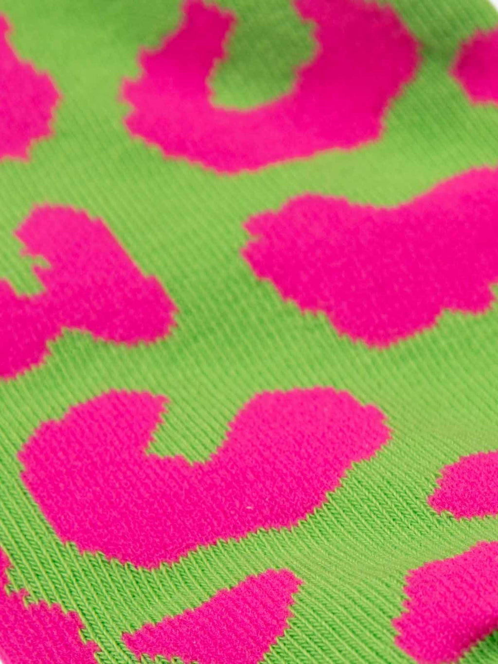 Retro Vibrant Leopard Print Color-Block Crew Socks