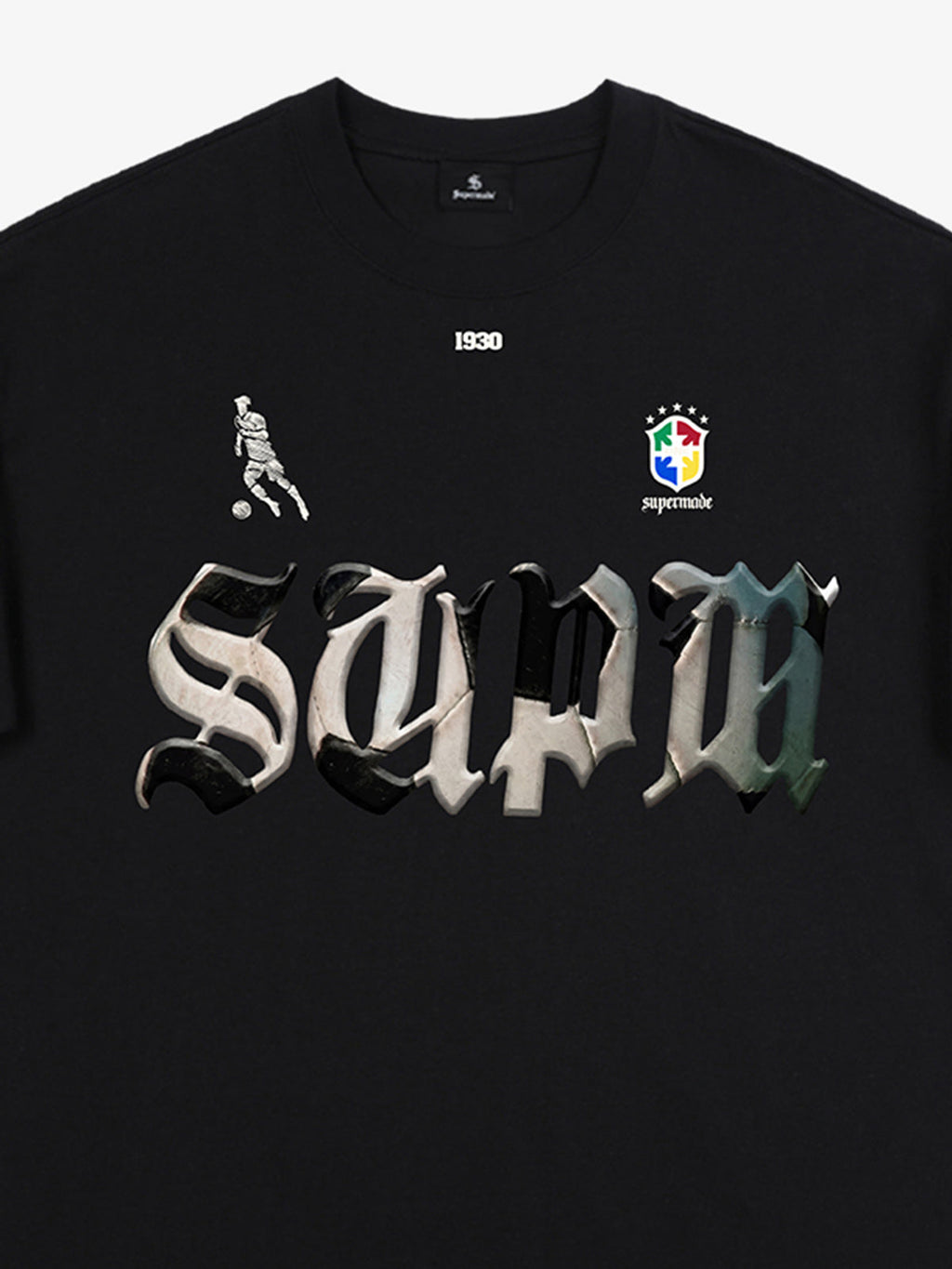 Gothic "SUPM" Soccer Graphic T-Shirt