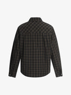 Street Print Lettering Plaid Long-Sleeve Shirt