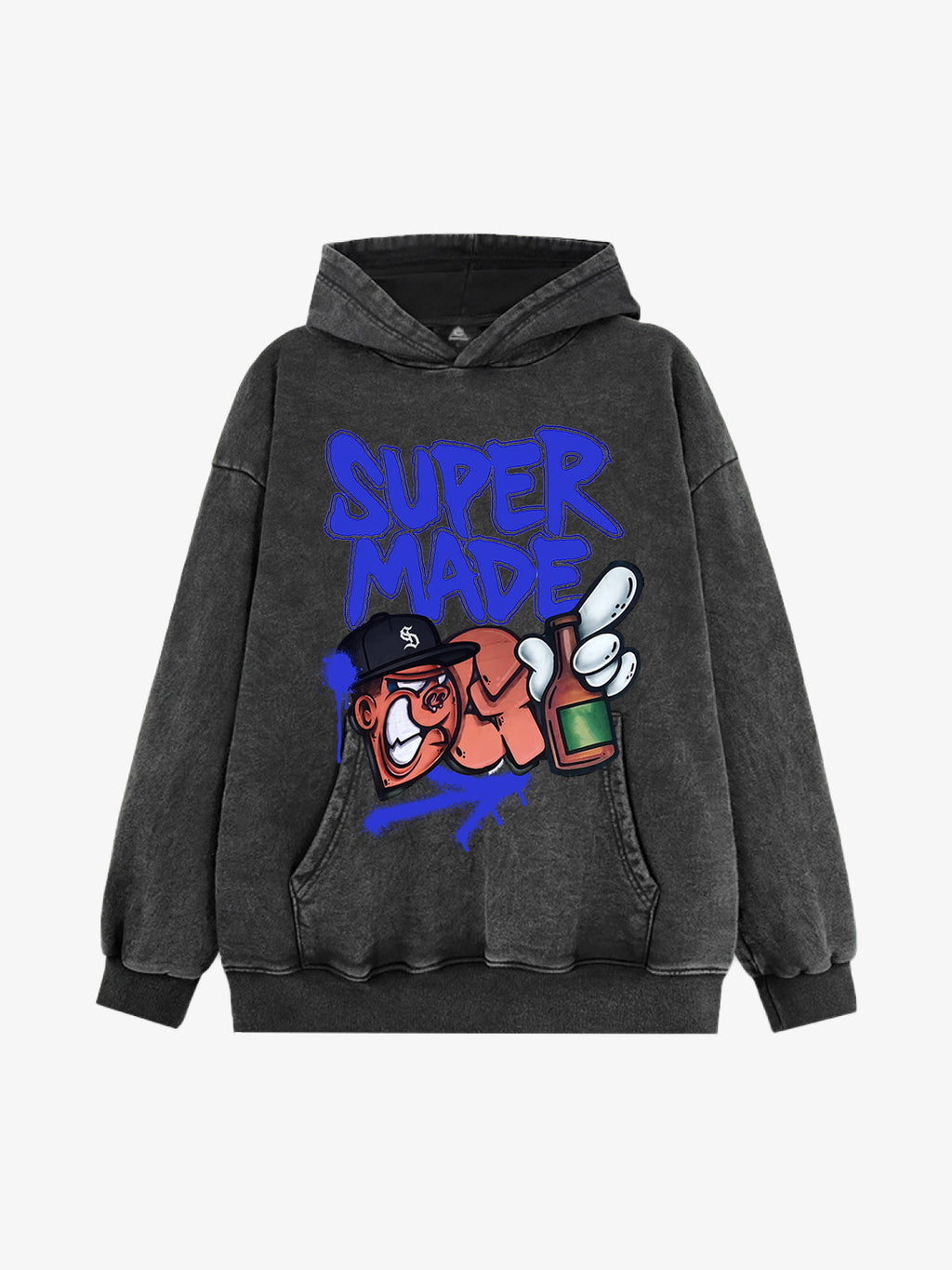 Original Contrast Color Letter Graphic Hoodie