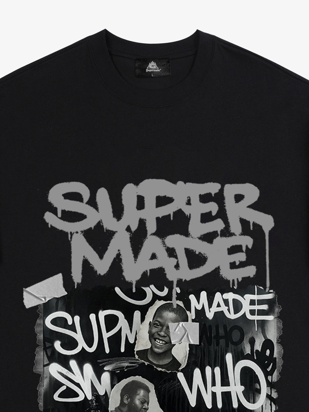 Streetwear Graffiti Character Collage Graphic T-Shirt