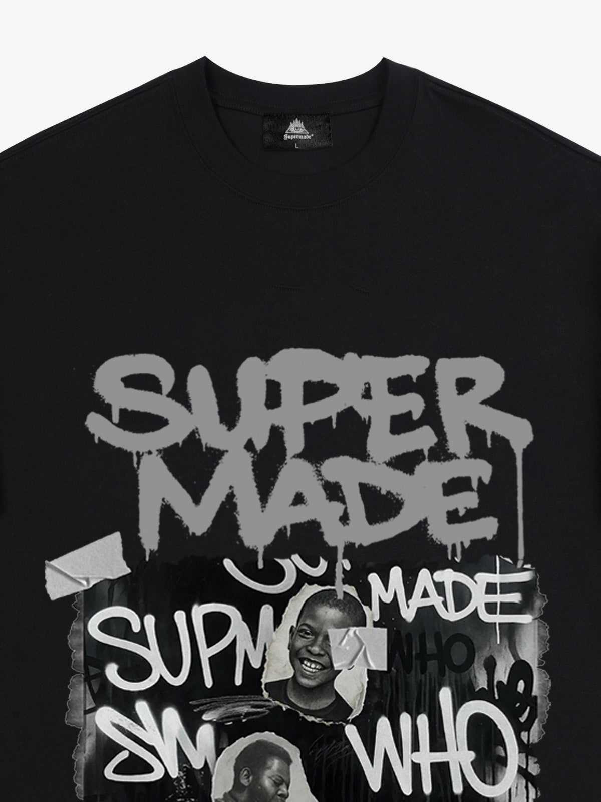 Streetwear Graffiti Character Collage Graphic T-Shirt
