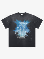 Nostalgic Starlight Basketball Legend Graphic Ink Splatter T-Shirt