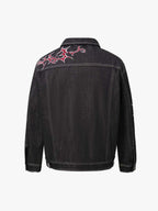 Rhinestone Thorn Graphic Denim Jacket